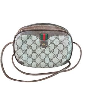 Gucci Signature Brown and Cream Crossbody Bag